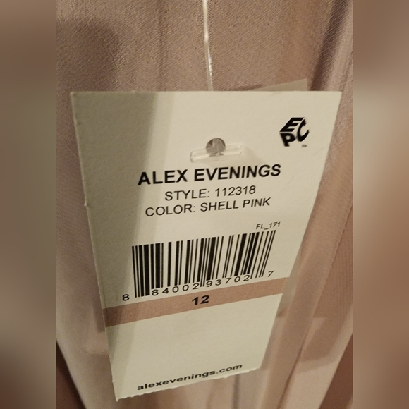 NEW Alex Evenings Pink Formal Sequined Dress/Gown Size 12 with 3/4 Sleeves - Picture 7 of 14